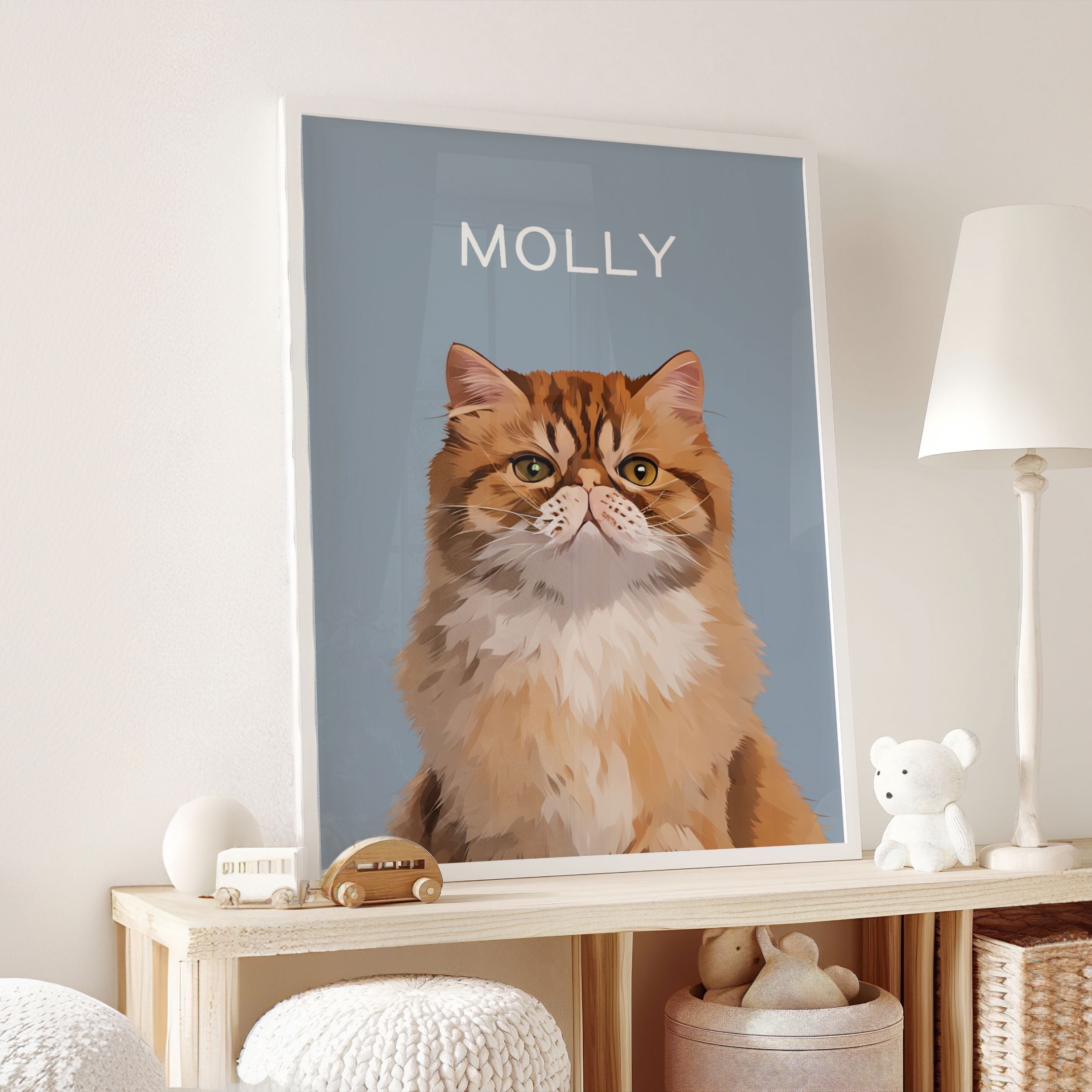 Custom Pet Portrait - Pet Photo + Name
