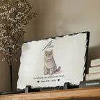 Custom Pet Memorial Slate Plaque Stone - Pet Photo + Name