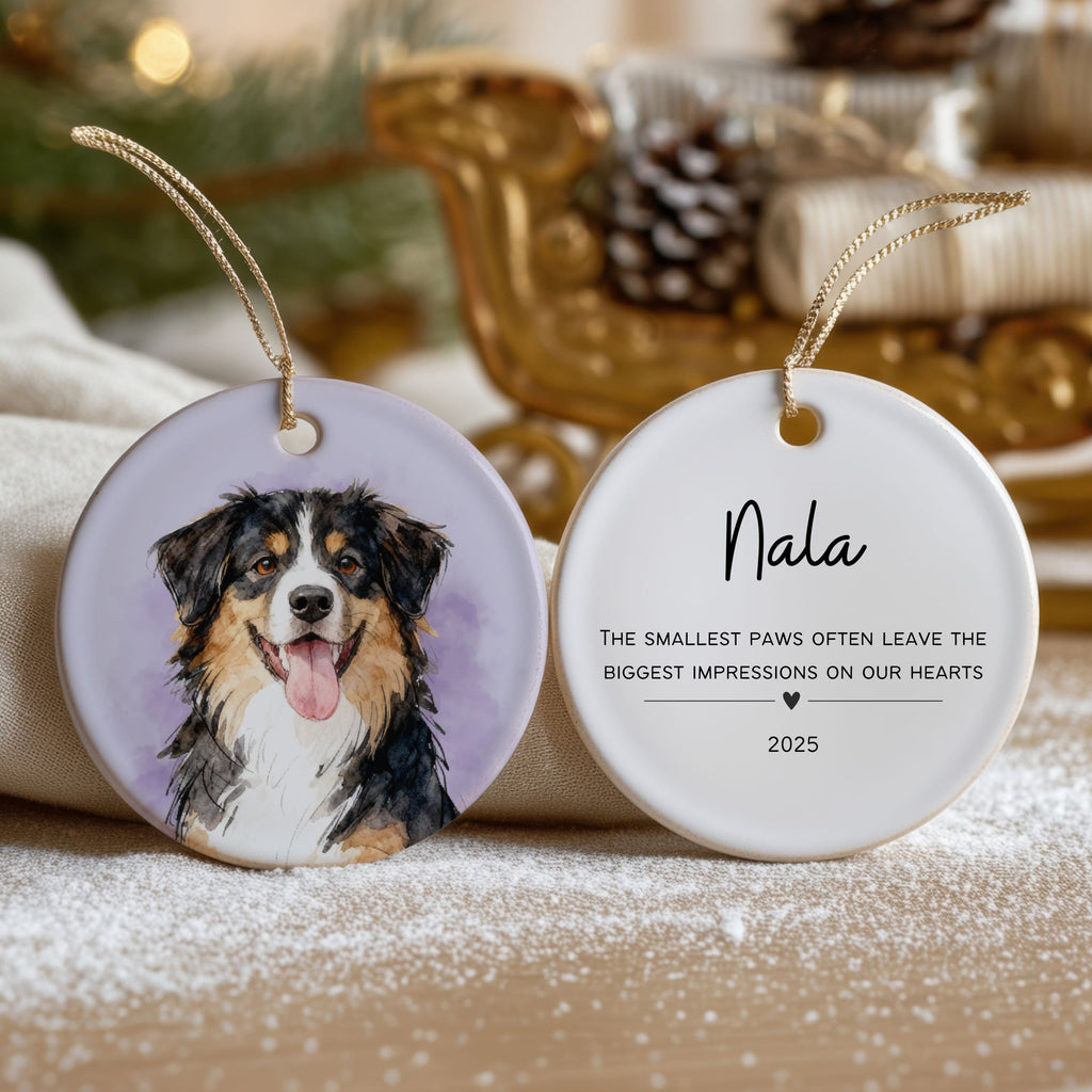 Custom Color Splash Memorial Pet Ornament - Pet Photo + Name