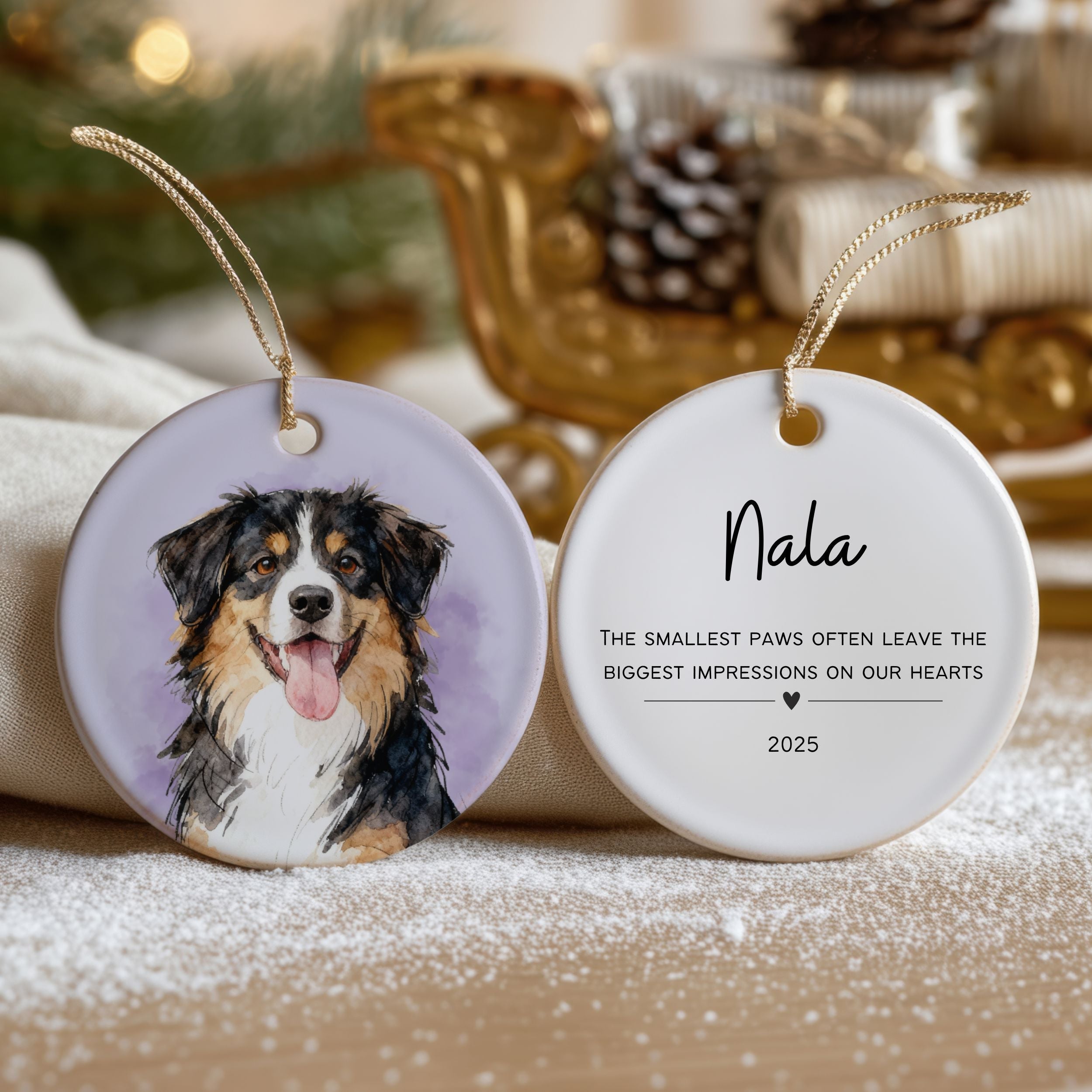 Custom Color Splash Memorial Pet Ornament - Pet Photo + Name