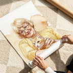 Custom Watercolor Mother's Day Pet Portrait - Woman + Pet Photo