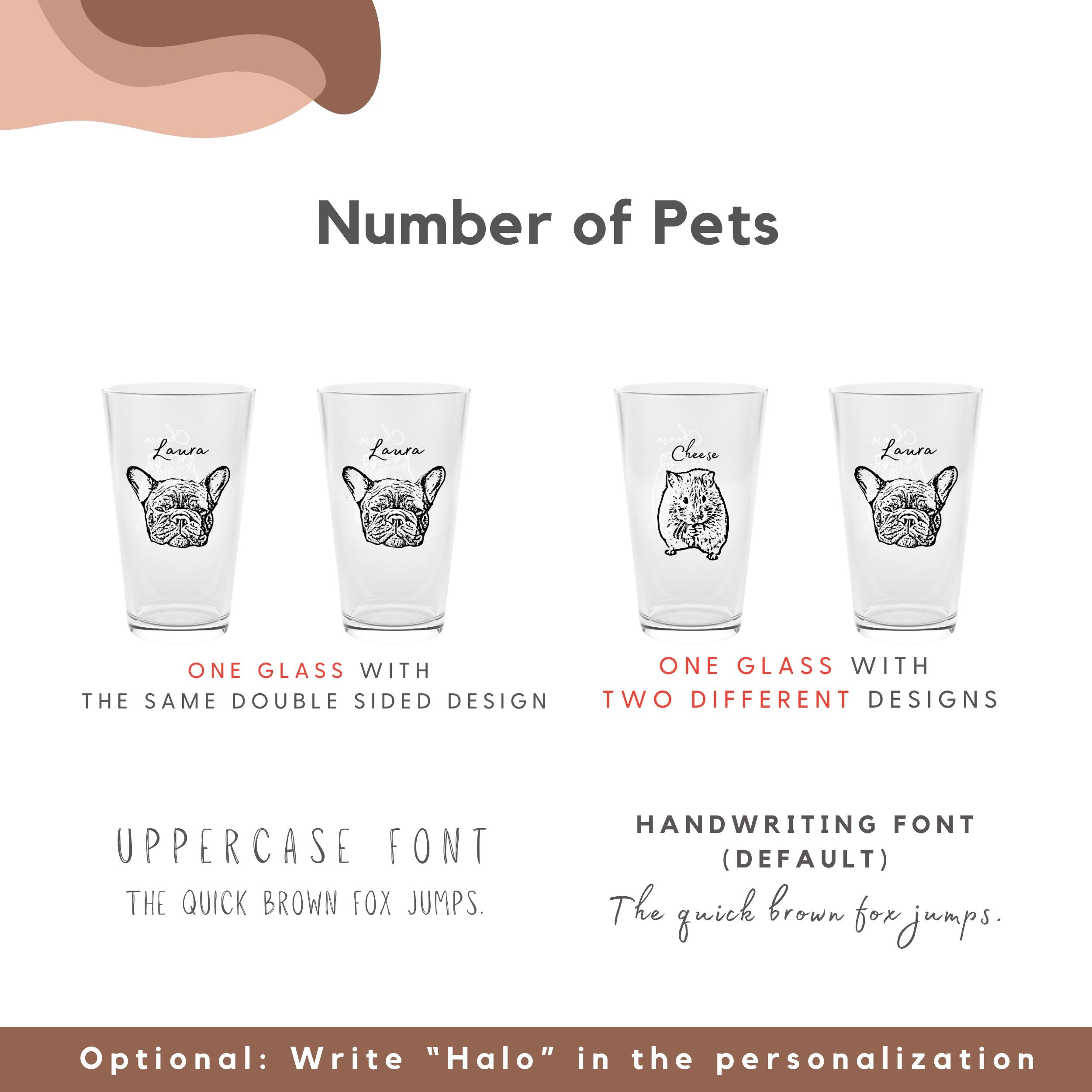 Custom Dog Beer Glasses - Pet Photo + Name