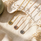 Custom Pet Mini Circle Engraved Necklace - Pet Face