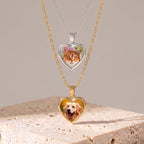 Custom Pet Photo Heart Necklace - Pet Face