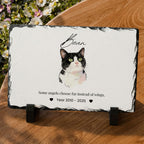 Custom Pet Memorial Slate Plaque Stone - Pet Photo + Name