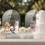 Custom Pet Acrylic Wedding Table Number Sign Using Pet Photo