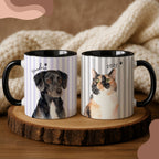 Custom Pet Watercolor Stripe Mug - Pet Photo + Name