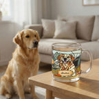 Custom Stained Glass Dog Mug Using Photo + Name