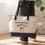 Custom Pet Zippered Varsity Tote Bag - Pet Photo + Name