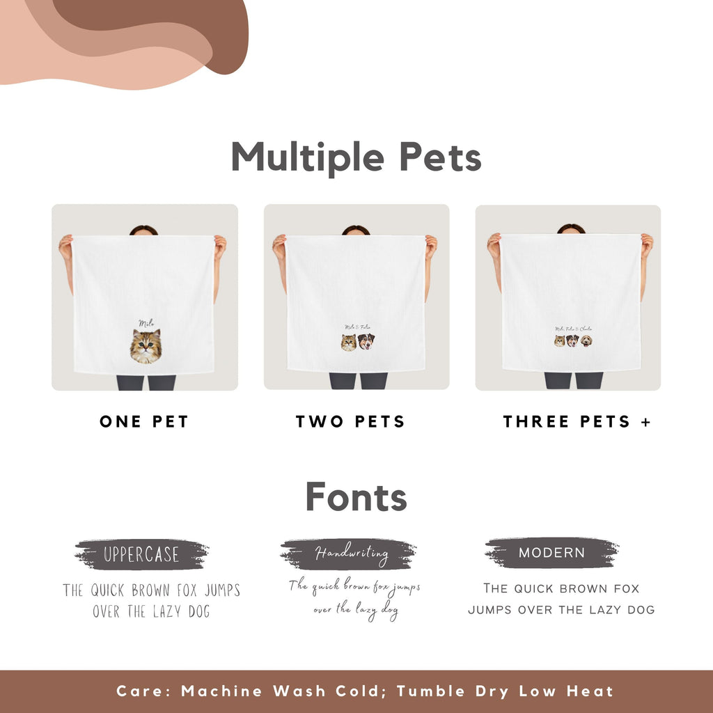 Custom Pet Tea Towel - Pet Photo + Name