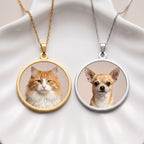 Custom Round Pet Necklace Using Photo - Pet Face