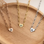 Custom Pet Paperclip Heart Engraved Necklace - Pet Face