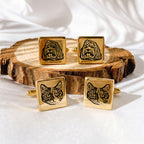 Custom Pet Photo Engraved Sketch Cufflinks Using Photo - Pet Face