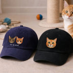 Custom Embroidered Pet Cordoroy Hat  - Pet Photo + Name