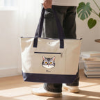 Custom Pet Zippered Tote Bag - Pet Photo + Name