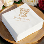 Custom Pet Wedding Cocktail Napkins - Pet Photo + Name