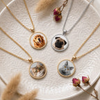 Custom Round Pet Necklace Using Photo - Pet Face