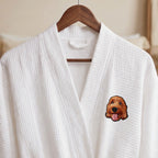 Custom Pet Photo Embroidered Waffle Robe - Pet Photo + Name