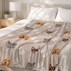 Custom Patterned Pet Color Blanket - Pet Photo + Name