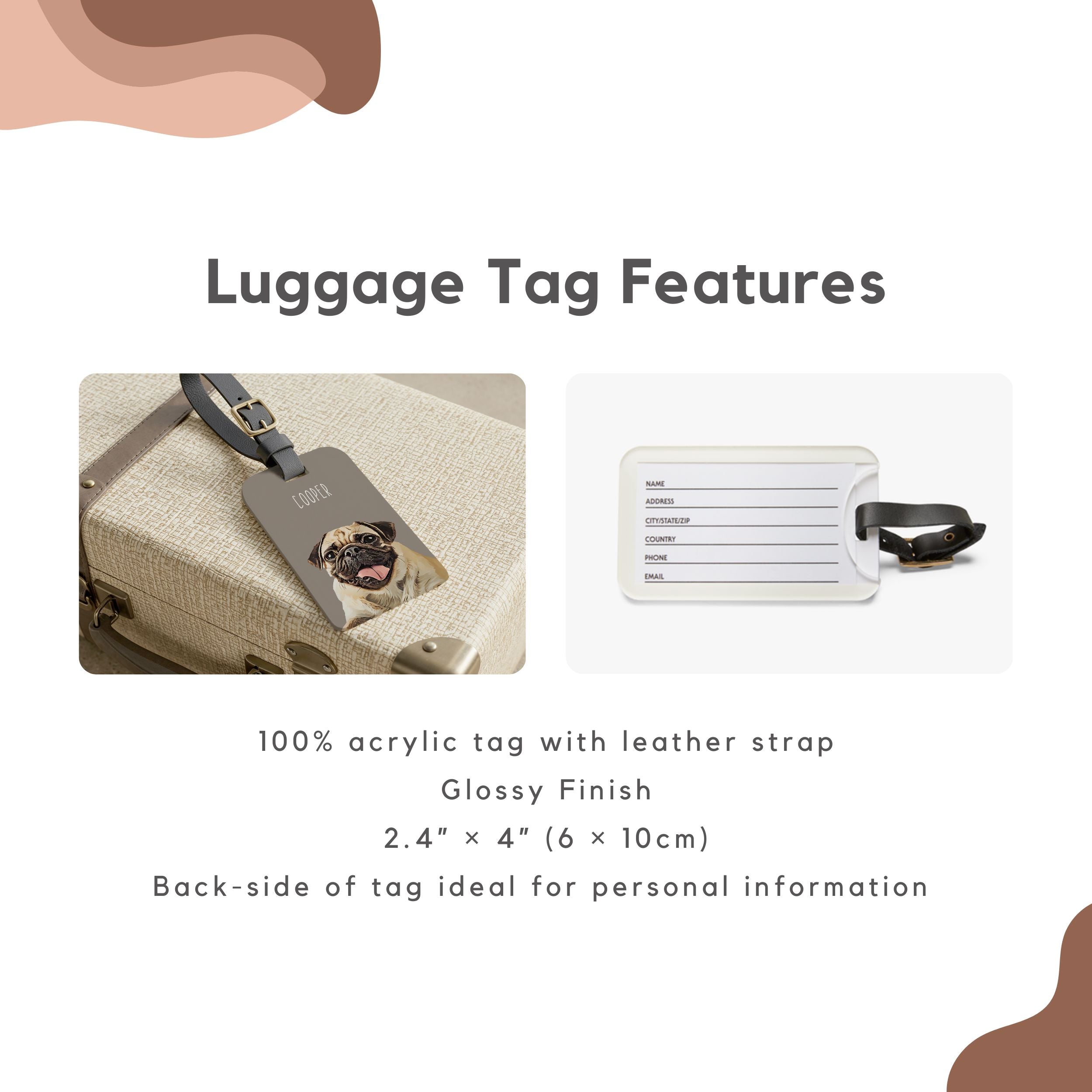 Custom Pet Luggage Tag Using Pet Photo + Name