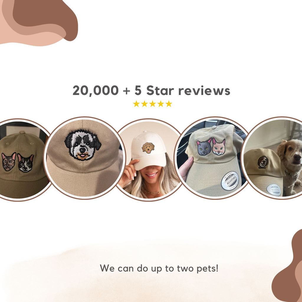 Custom Embroidered Pet Snapback Hat  - Pet Photo + Name