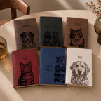Custom Pet Engraved Vegan Leather Journal with Pet Photo + Name