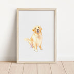 Custom Watercolor Pet Portrait - Pet Photo + Name