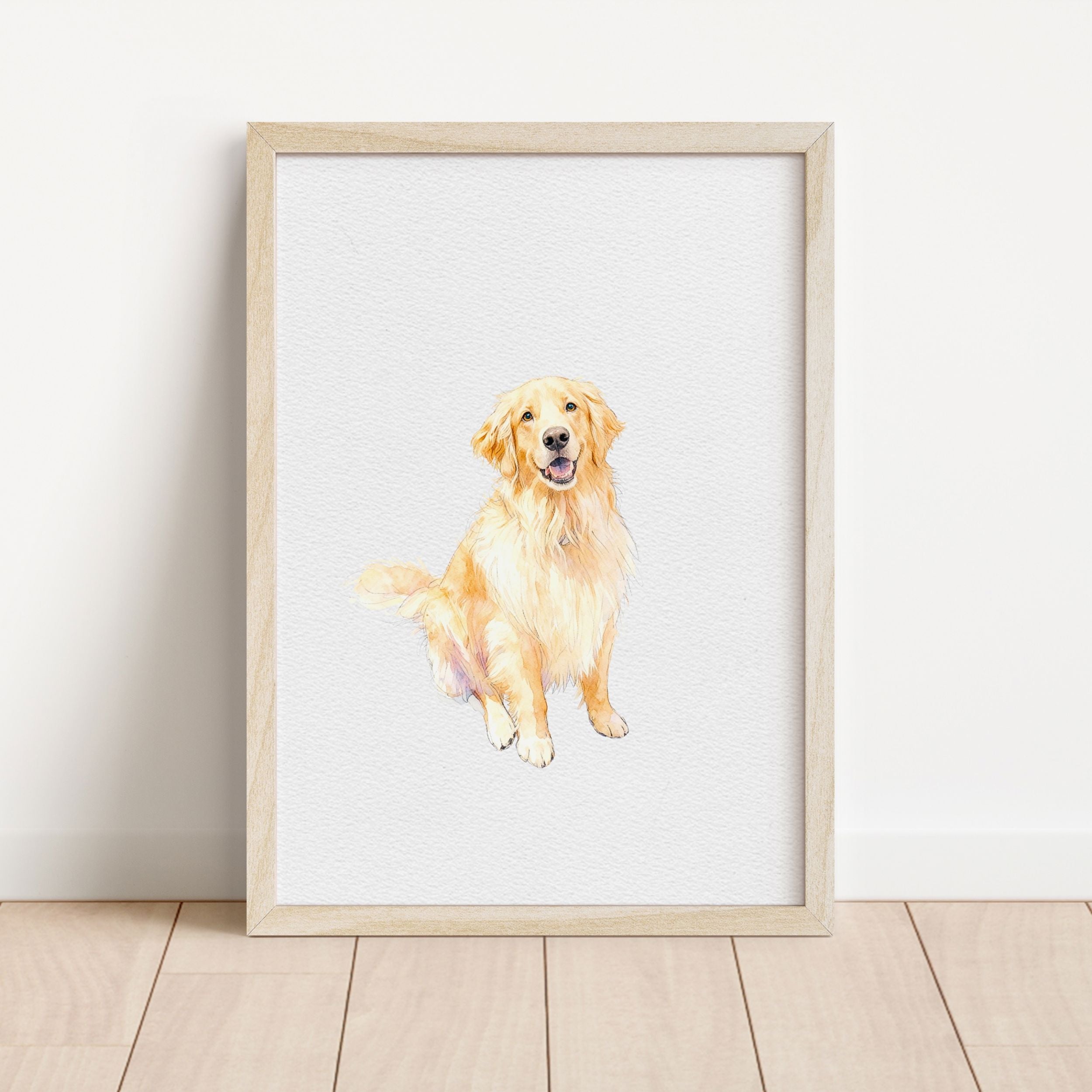 Custom Watercolor Pet Portrait - Pet Photo + Name