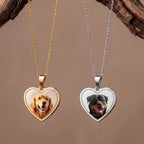 Custom Pet Photo Heart Necklace - Pet Face