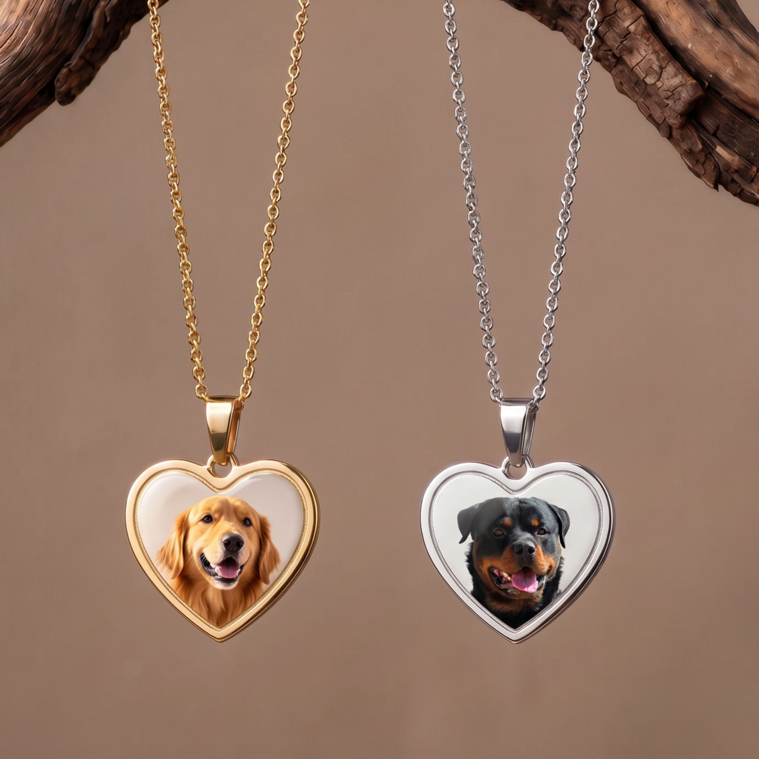 Custom Pet Photo Heart Necklace - Pet Face