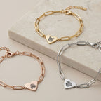 Custom Pet Paperclip Heart Engraved Bracelet - Pet Face