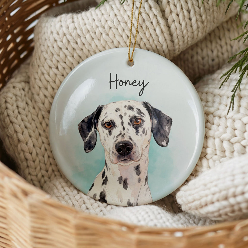 Custom Color Splash Memorial Pet Ornament - Pet Photo + Name