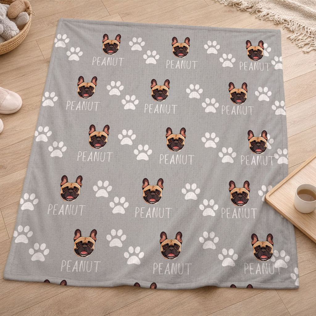 Custom Patterned Pet Color Blanket - Pet Photo + Name
