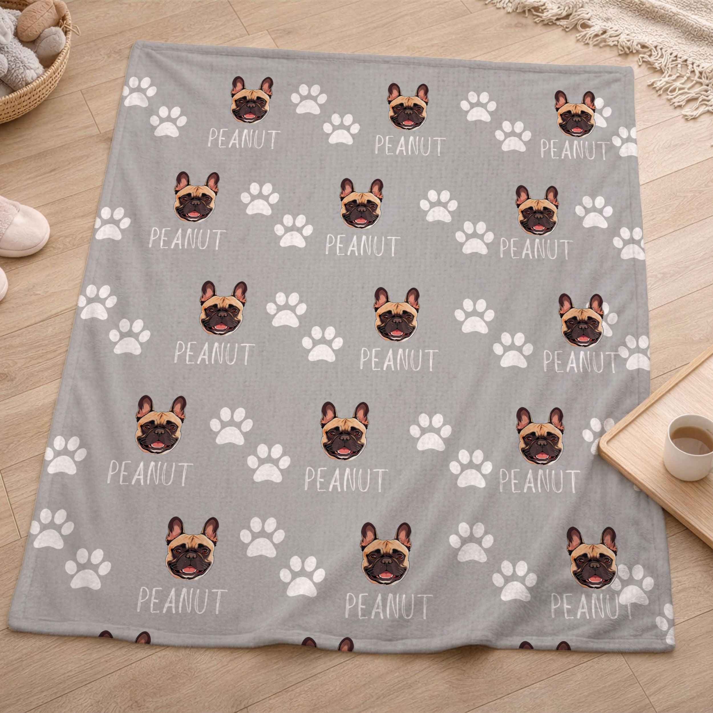 Custom Patterned Pet Color Blanket - Pet Photo + Name