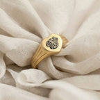 Custom Pet Heart Signet Engraved Ring - Pet Face