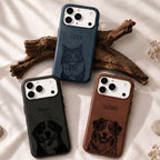 Custom Pet Photo Engraved Phone Case  - Pet Photo + Name