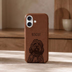 Custom Pet Photo Engraved Phone Case  - Pet Photo + Name