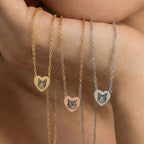 Custom Pet Heart Engraved Necklace - Pet Face