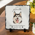 Custom Pet Memorial Slate Plaque Stone - Pet Photo + Name