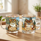 Custom Stained Glass Dog Mug Using Photo + Name