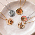 Custom Round Pet Necklace Using Photo - Pet Face