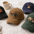 Custom Embroidered Pet Cordoroy Hat  - Pet Photo + Name