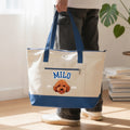 Custom Pet Zippered Varsity Tote Bag - Pet Photo + Name