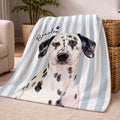 Custom Pet Striped Color Blanket - Pet Photo + Name