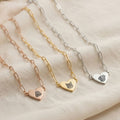 Custom Pet Paperclip Heart Engraved Necklace - Pet Face