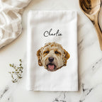 Custom Pet Tea Towel - Pet Photo + Name