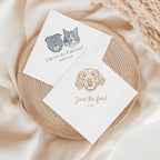 Custom Pet Wedding Cocktail Napkins - Pet Photo + Name