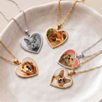 Custom Pet Photo Heart Necklace - Pet Face