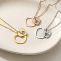 Custom Pet Heart Cutout Engraved Necklace - Pet Face