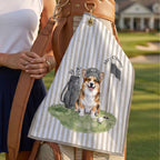 Custom Stripe Pet Golf Towel - Pet Photo + Name